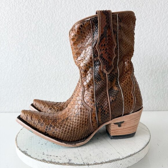 Lane VICKSON Womens Cowboy Bootie 8 Copperhead Western Cowgirl Short Ankle Boots - Picture 6 of 13